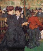 Henri de toulouse-lautrec Two Women Dancing at the Moulin Rouge oil on canvas